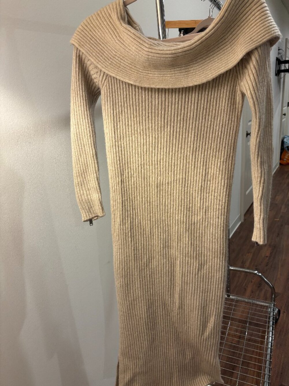 Mint Velvet Ribbed Knit Midi Dress